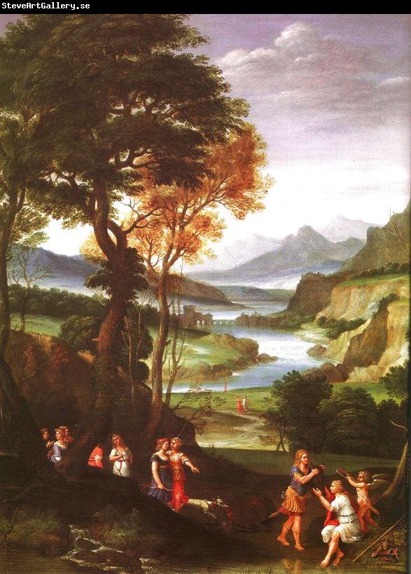  Gian  Battista Viola Landscape with Meleager and Atlanta